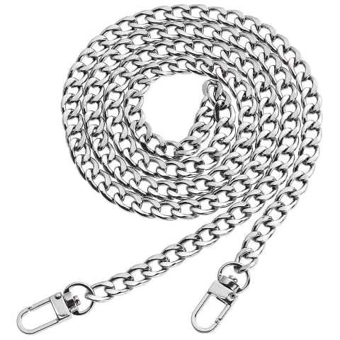 HO2NLE Purse Chain Straps 120cm Handbag Chain Strap Sliver Metal Bag Chain Shoulder Strap with Buckles for Purse Clutch Bag Wallet Shoulder Bag Cover