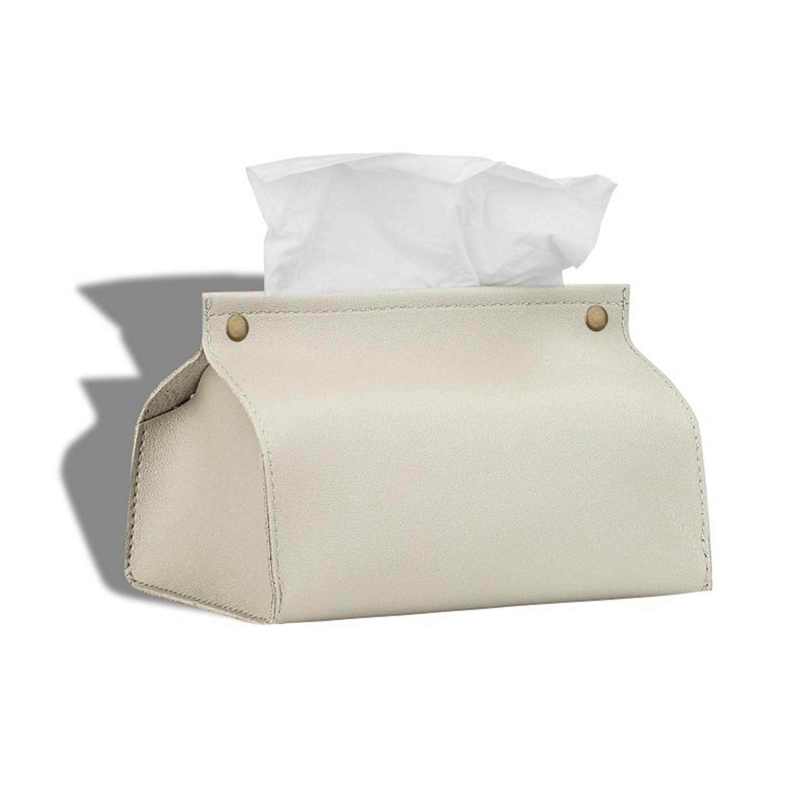 Household square tissue box， Leather Tissue Box And Napkin Holder Home Office Multicolor(Beige)