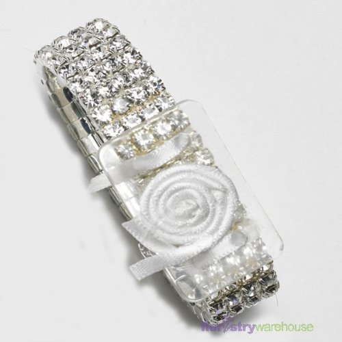 FloristryWarehouse pulsera de diamantes de imitación con corsé transparente