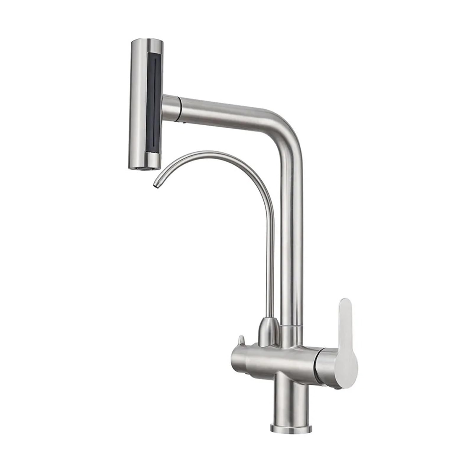 Cascade multifonctionnelle robinet de cuisine rotatif en acier