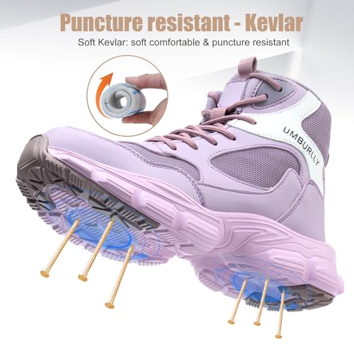 Image of Hogent Steel Toe Shoes for Women Men Wide Non Slip Composite Work Sneakers Indestructible Comfortable Safety Tennis Shoes Lightweight Breathable Construction Sneakers Puncture Proof Ergonomic Design