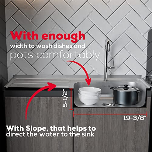Socoda Sink In Stainless Steel To Be Superimposed 39"X20"Dishwasher For Kitchen|Right Monocontrol| Fregadero Derecho Acero Inoxidable #TOP3