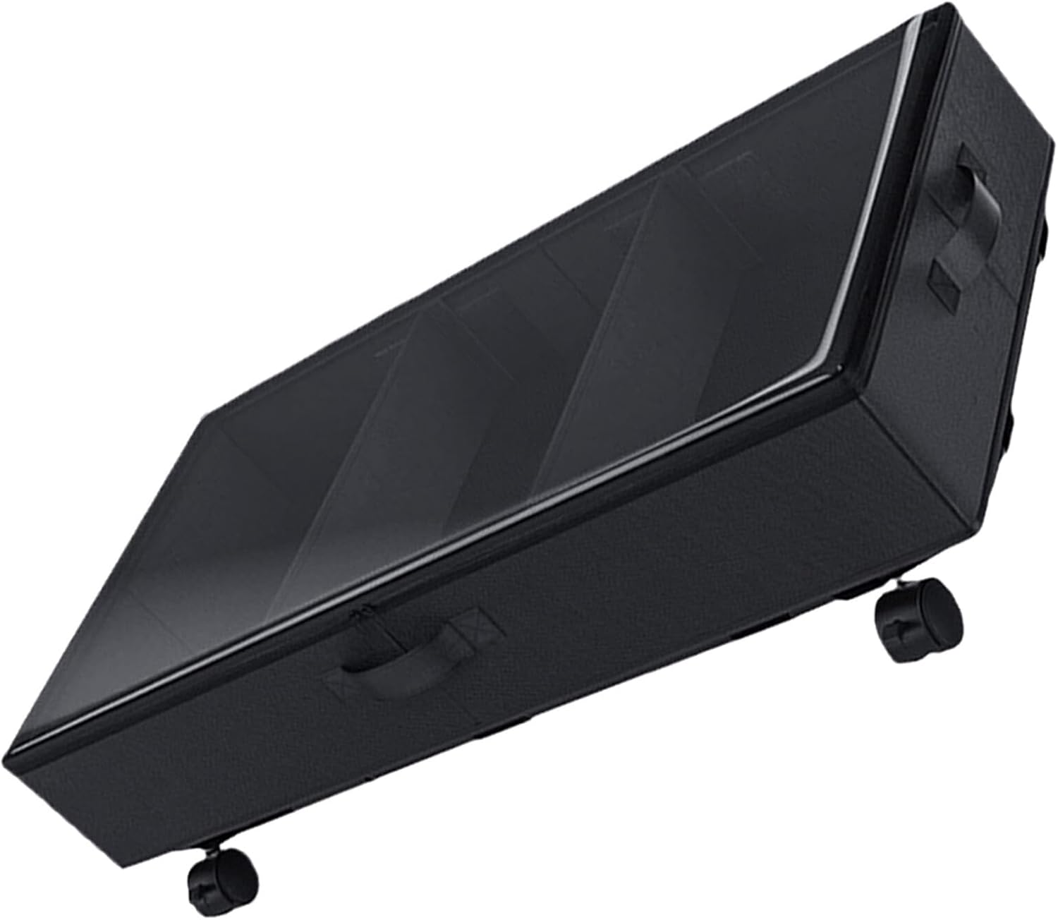 Bed Storage Bin with Wheels Oxford Fabric 3-grid Large Capacity Clothes Organizer Dustproof Multipurpose Storage Container for Bedding and Clothing