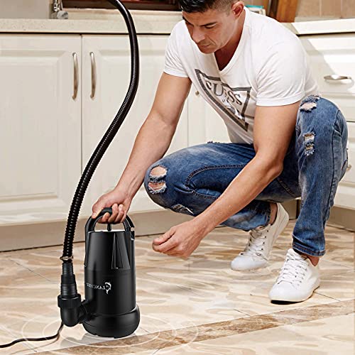 Lanchez Submersible Sump Pump 3/4 Hp 4450 Gph, Utility Pump For Clean/Dirty Water Removal, Transfer Water Pump For Swimming Pool Garden Pond Basement, Drain Pump For Draining Flooded House Backup #TOP6