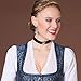 Alpenflüstern Traditional Velvet Choker with Rhinestone Edelweiss, Ladies costume jewelry, wide ribbon. bavarian necklace close-fitting, elastic choker for Dirndl,Leather trouser, Oktoberfest (black)