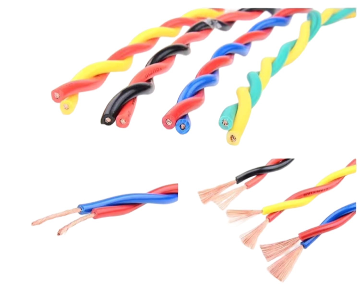 Fil d'alimentation, fil domestique, 14/16 AWG, fil souple, fil souple en PVC, câble en cuivre sans oxygène, éclairage LED pour fil de voiture, bleu, 50 m