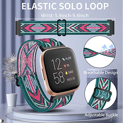 ESeekGo Pulseiras elásticas compatíveis com Fitbit Versa 2/pulseiras Fitbit Versa para mulheres e ho