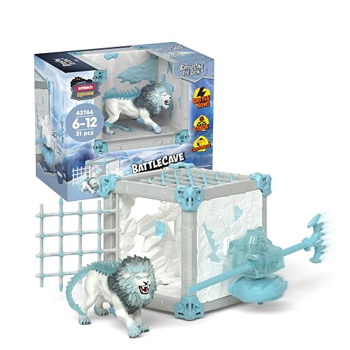 Image of Schleich Eldrador - 31Pc Battlecave Ice Lion Playset - Kids Ages 7+ | 42766