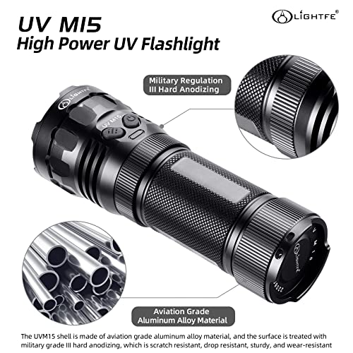 Lightfe 20000Mw Output 365Nm Uv Light Flashlight Utilizes Lg Led Sources 3In1, Equips With Special Filter Lens, Apply For Medical, Chemical, Bioinstrumentation, Rock And Mineral #TOP4