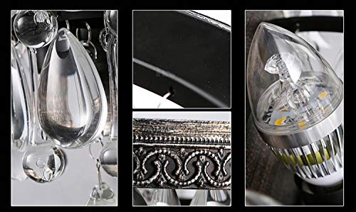 Lámpara de cristal retro con relieve antiguo para iluminación acogedora de dormitorio 6