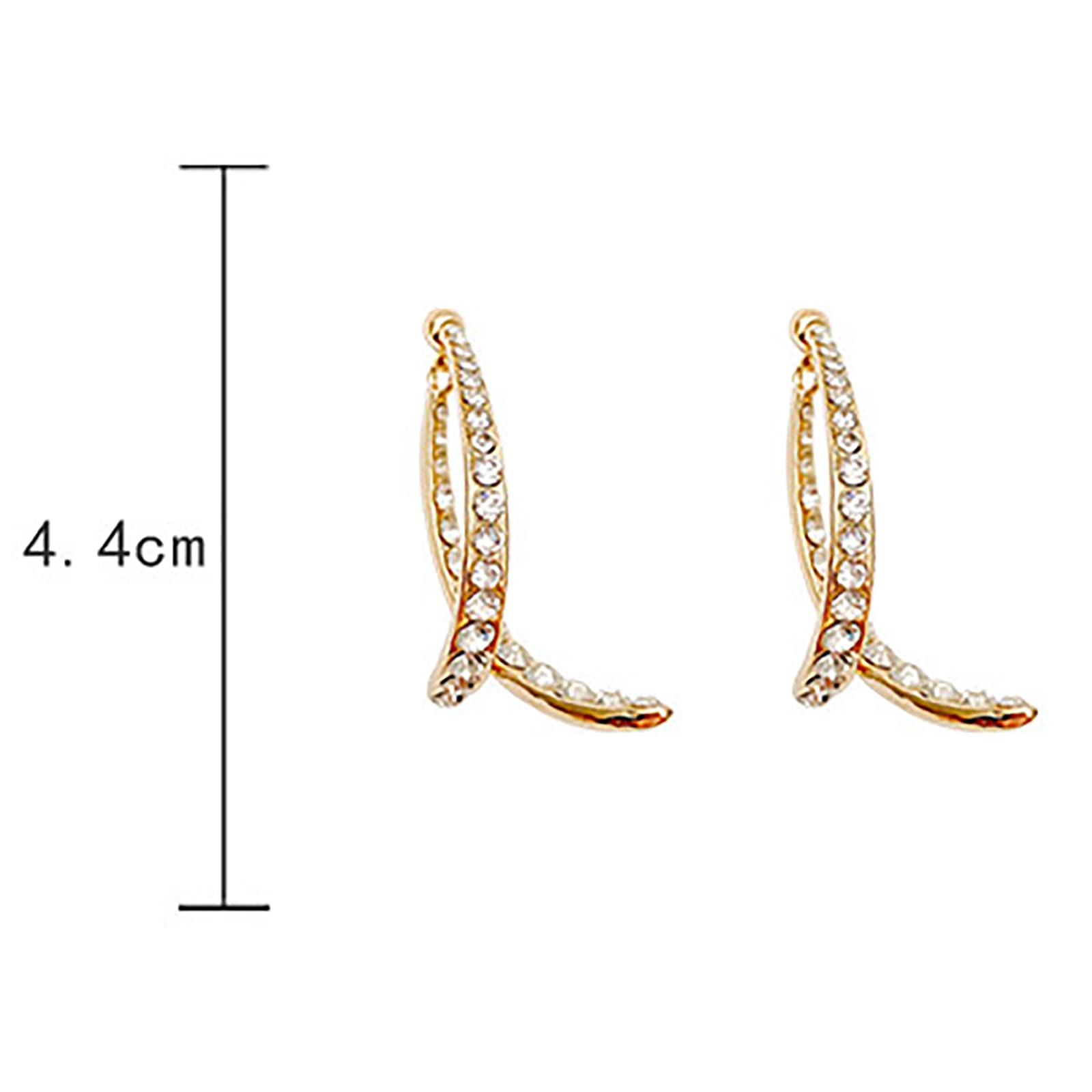 Orecchini Curvi A Croce Con Zircone – Cerchietti Oro Per Donna E Ragazza, Stile Boho Vintage