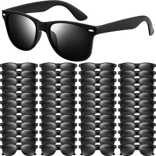 NEBURORA 24 Pack Black Sunglasses Bulk Retro Black Shades Party Sunglasses for Adult Men Women Summer Beach Party Accessories