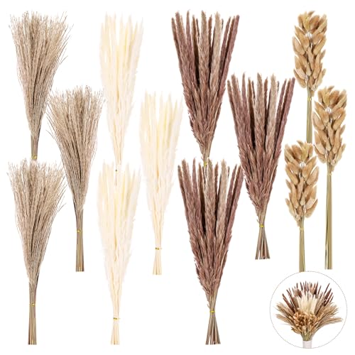 300 PCS Dried Pampas Grass Bouquet, Natural Pampas Grass Decor
