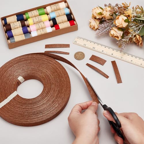 MAYJOYDIY 20m×16mm Paper Rattan Weaving Cane Ribbon 12-Ply Paper Rattan Weave Basket Weaving Supplies Paper Woven Twine for DIY Art Craft Home Decor Flower Bouquets,Camel Color - Image 3