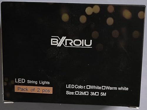 Miniatura 9 de BXROIU 2 x 20LEDs Fairy Lights Battery Operated, Silver Wire 2 Mode Chains String Lights for Bedroom Christmas Party Decoration (Warm White, 6.6)