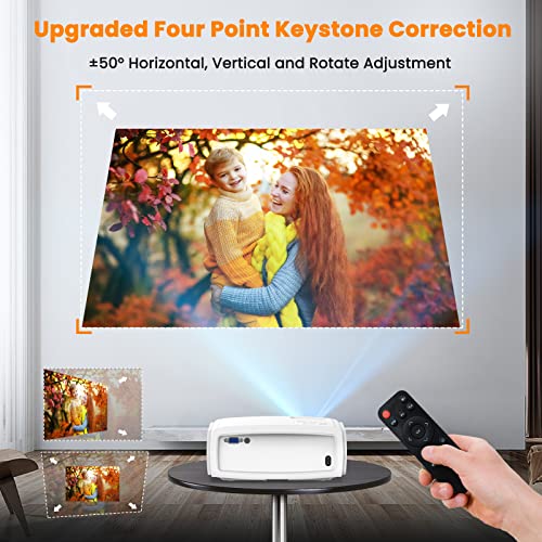 Vyser Projector With 5G Wifi & Bluetooth, 400Ansi Native 1080P Movie Projector With Screen, 4P/4D Keystone Correction, 300" Portable Outdoor Projector Compatible With Hdmi, Vga, Usb, Ios/Android #TOP5
