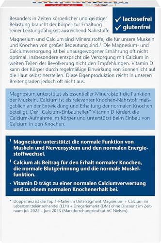 Doppelherz Magnesium + Calcium + D3 - Magnesium als Beitrag für die normale Muskelfunktion und zum Erhalt normaler Knochen - 40 Tabletten 2
