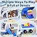 PLAY Airplane Toy for Kids - Toddler Airplane Toys Travel Plane Toys for Kids 2+ Years Old with Small Figures & Baggage Carrier, Musical Toy Airplane with Lights for Boys Girls Gifts Birthday (Blue)