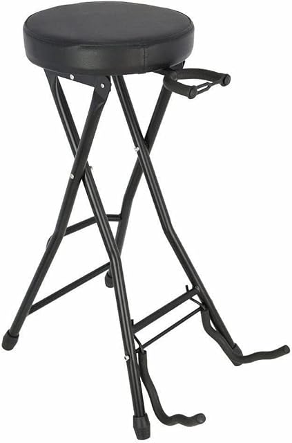 3rd Avenue Guitar Stool and Stand with Padded Seat, Folding Foot Stool and Neck Support