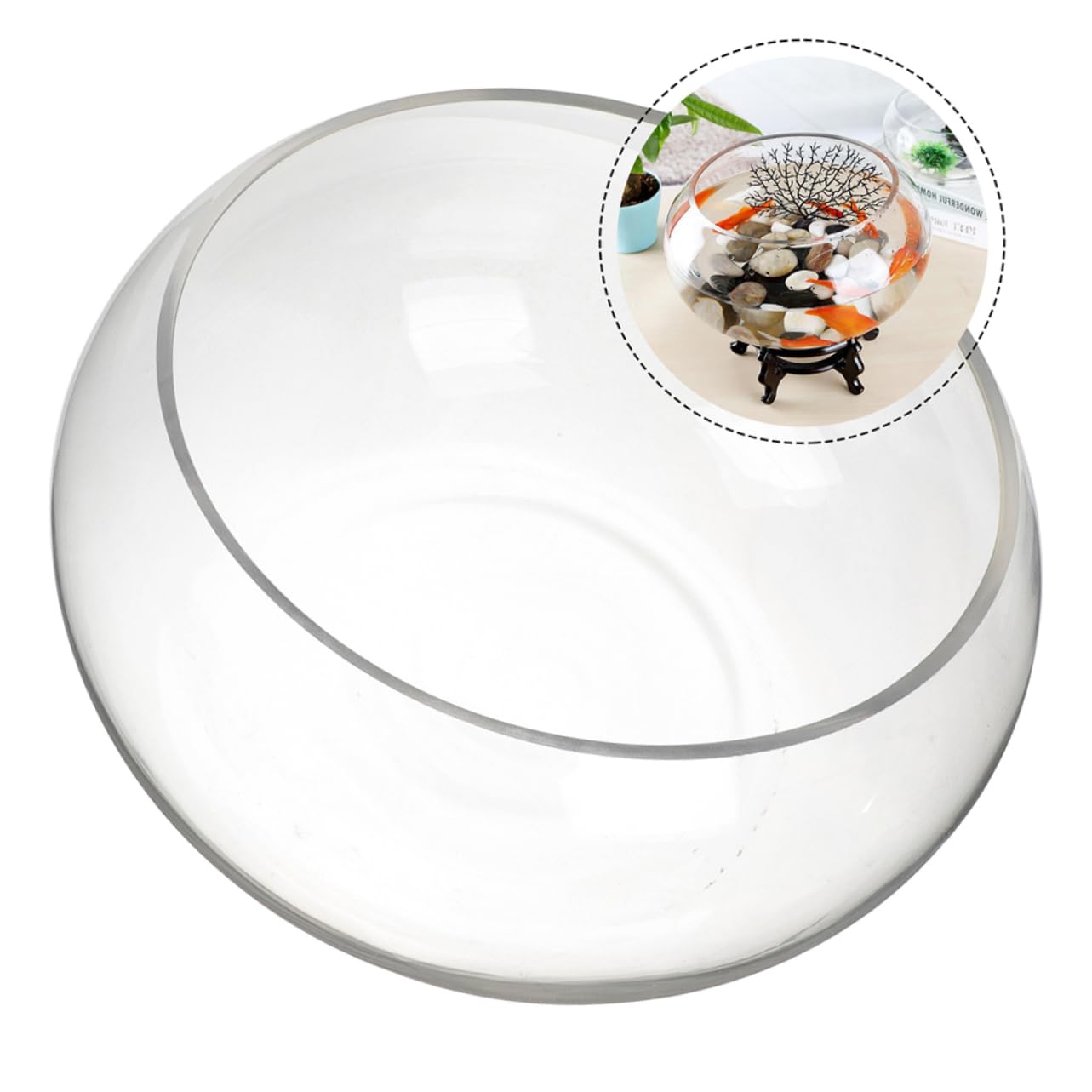POPETPOP 3 Piezas Pecera Redonda De Escritorio Pecera Plantador Suculento del Terrario del Cuenco Tazón De Plantación De Narcisos Automático Florero Claro Inicio Vidrio Ordinario