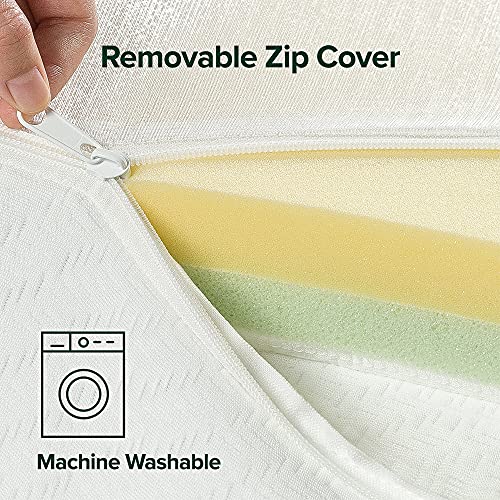Image of Zinus 4 Inch Cloud Memory Foam Mattress Topper, Quilted Plush Mattress Topper, Green Tea Memory Foam Mattress Topper, Full