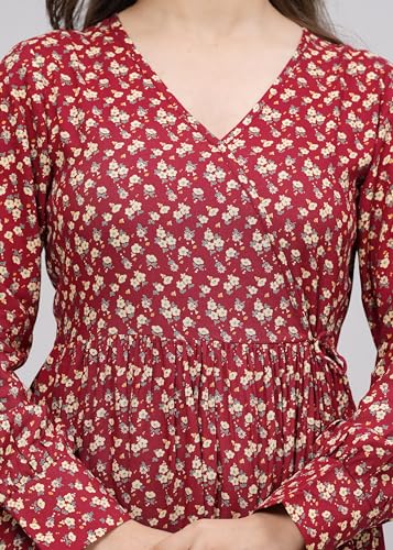 Image of Daevish Women's Rayon Fit and Flare Midi Casual Dress