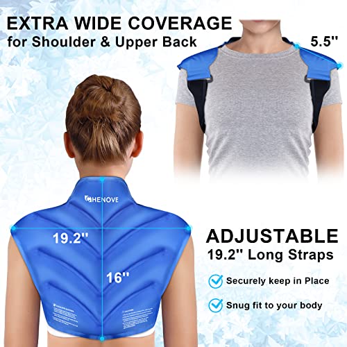 Chenove Ice Pack For Shoulders Upper Back Pain Relief With Strap, Neck And Shoulder Ice Pack Wrap Rotator Cuff Gel Reusable With Cold Compression Therapy For Swelling, Bruises, Inflammation, Soreness #TOP4
