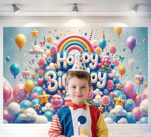 Fondo para cumpleaños colorido 70.8 x 47.2 pulgadas miniatura 5