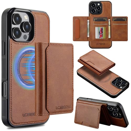Étui portefeuille iPhone 17 Pro marron idéal pour voyager léger
