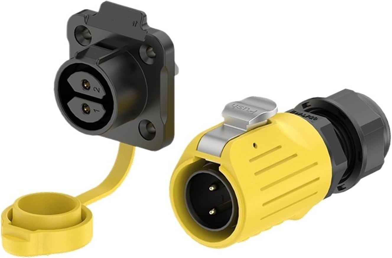 Waterproof aviation EW-LP20 flange plastic 2-14 core welding yellow led screen power industrial connector(EW-LP20-3P 20A)