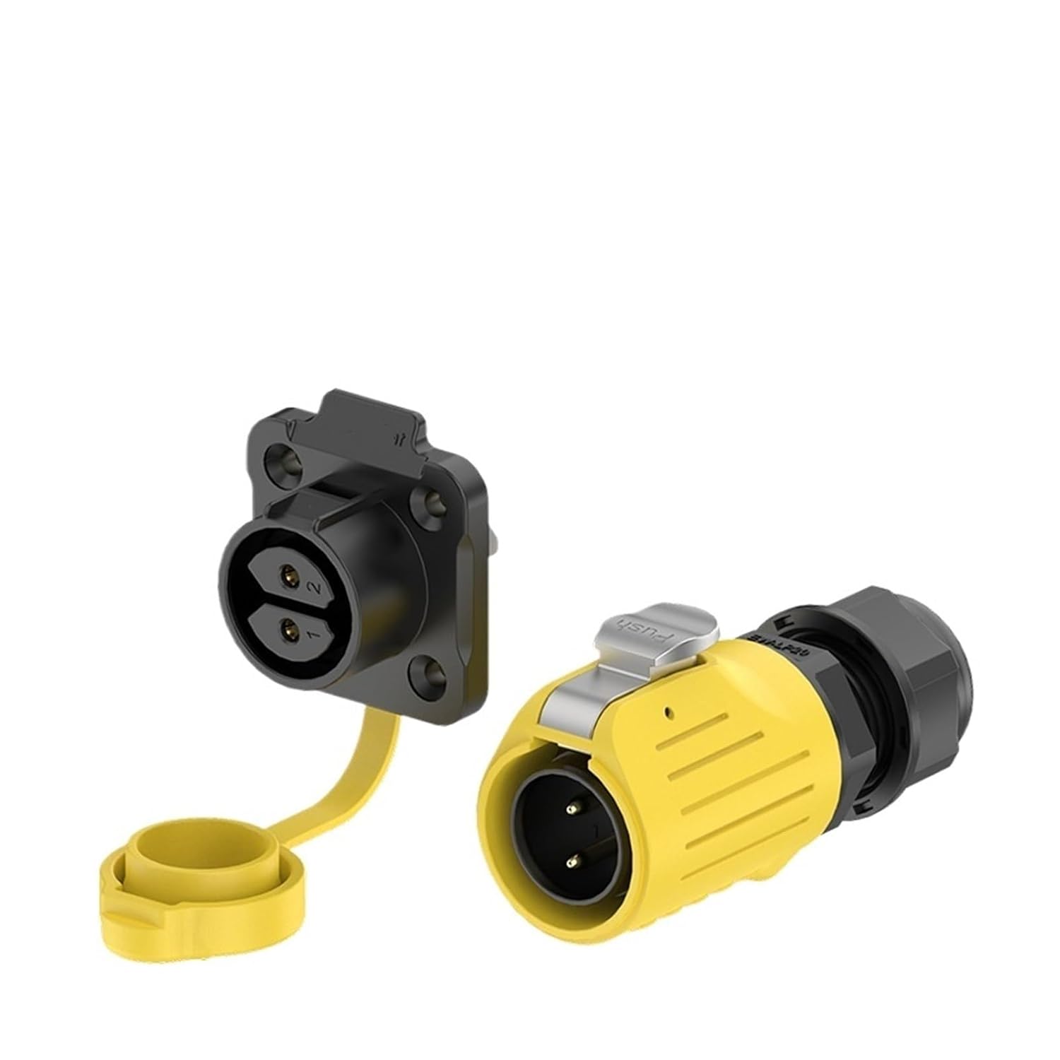 Waterproof Aviation EW-LP20 Flange Plastic 2-14 core Welding Yellow led Screen Power Industrial Connector(EW-LP20-9P 5A)