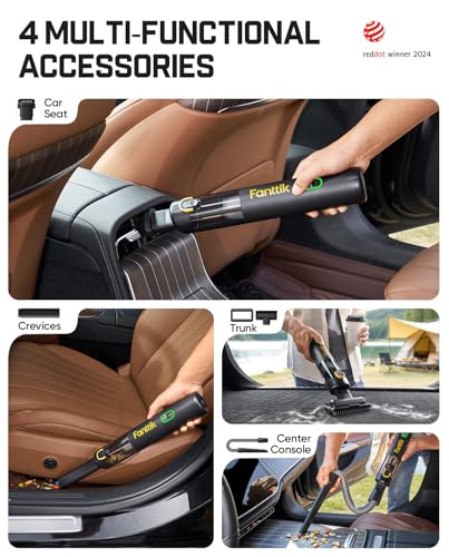 Fanttik V8 Mate Cordless Car Vacuum — 13kPa, 30-Min Runtime, 9 Attachments — view 2