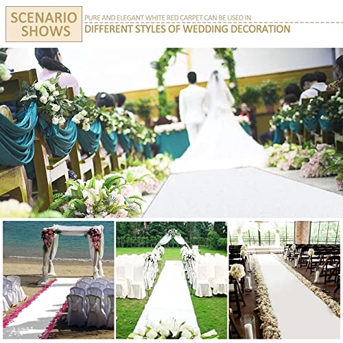 Alfombra de pasillo blanca de 10x1m resistente de 2mm para pasarelas navideñas 5