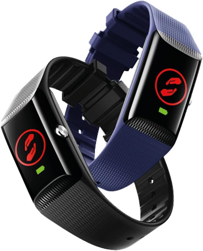 V By Vodafone V-SOS Band, a Wristband with SOS Alert Button and Fall Detection for in and Out of Home, Black