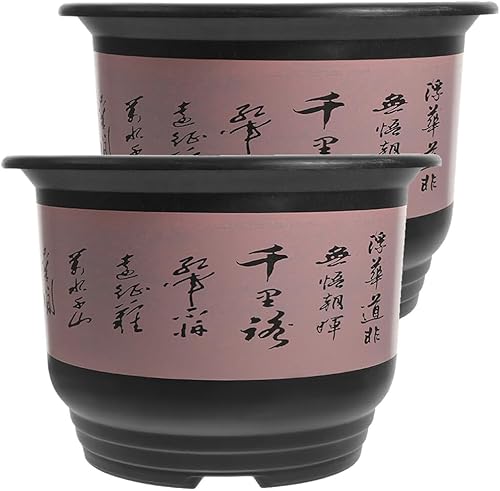 GANAZONO 2 macetas de plástico para bonsái de estilo chino, maceta de orquídea Zisha, maceta redonda, maceta de araña para interior y exterior,
