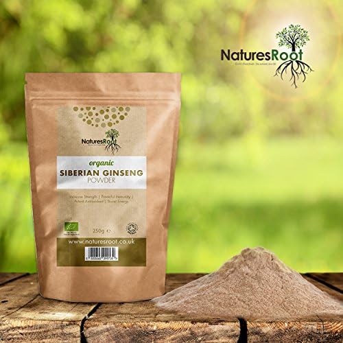 Natures Root Organic Siberian Ginseng Powder 125g - Boost Stamina & Immunity | Vegan | Non GMO | Raw