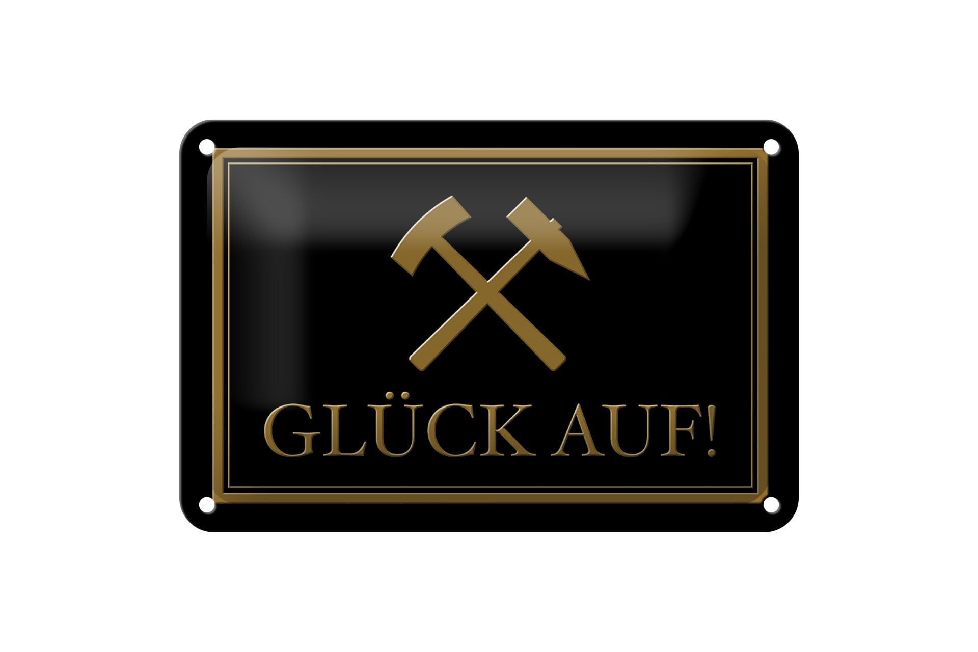 Femer Girls Multicoloured Tin Sign Saying 18 X 12 Cm Glück Auf Hammer Mining Metal Decorative Sign