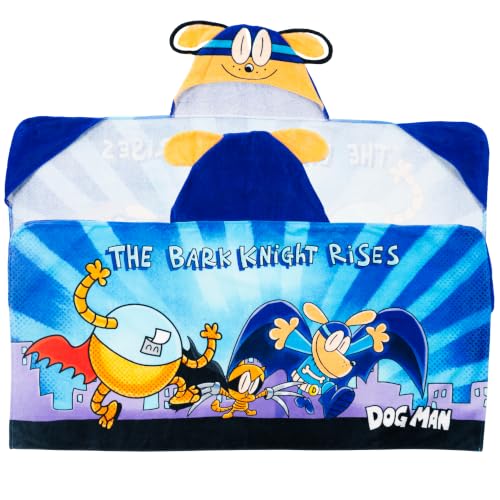 Image of Dog Man Supa Comic Kids Super Soft Bath /Pool /Beach Soft Cotton Terry Hooded Towel Wrap, 24 in x 50 in, (Officially Licensed Product) by Franco