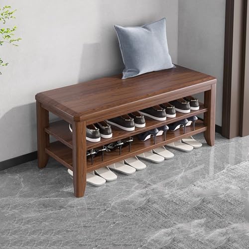 Banc à chaussures en bois massif pour un couloir et un salon toujours accueillants - 2