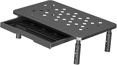 Soporte elevador para monitor de escritorio, organizador de escritorio, práctico y moderno, 3 alturas ajustables con cajón de almacenamiento para