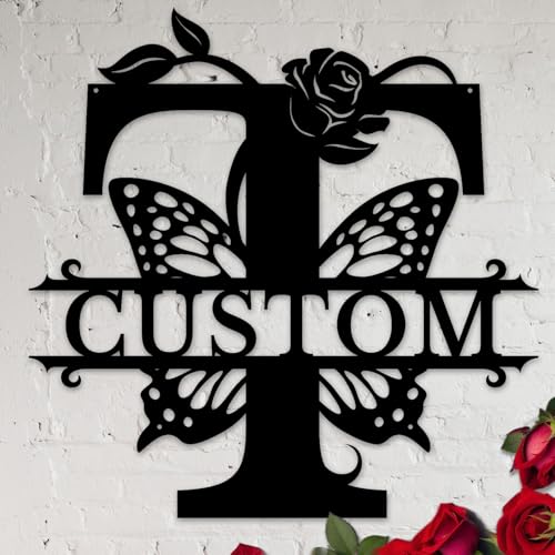 Personalized Custom Letter Name metal Signs,Custom Black Letter Monogram Wall