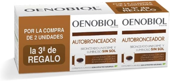 Oenobiol Autobronceador Triplo - Complemento para bronceado natural sin sol - 90 cápsulas