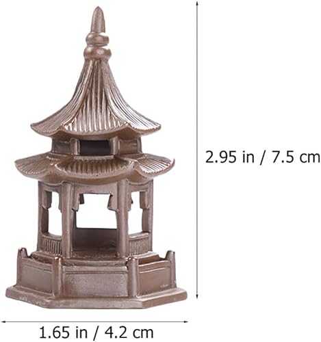 Miniatura 7 de BESPORTBLE Escultura de cerámica Zen Garden Ornamento 3 piezas miniatura mini estatua de pagoda estatua de cerámica para jardín zen decoración del