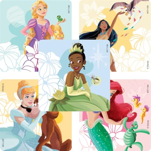 SmileMakers Disney Princess Stickers for Kids - 100 Pack Enchanted Reward Stickers Featuring Tiana Rapunzel Cinderella & Ariel | Perfect for Princess Party Favors Scrapbook & Toddler Activities