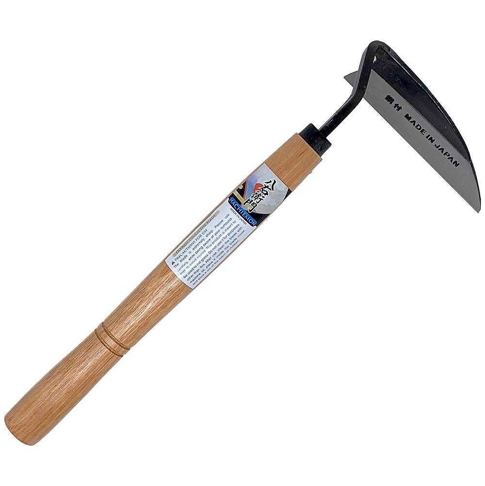 Hachiemon Wood Japanese Weeding Hand Hoe Gardening Weed Remover Tool Left-Handed Version - Sturdy And Easy To Use