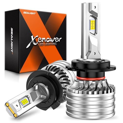 Image of SEALIGHT H7 Bulbs, 90,000LM 14X Brightness, H7 6500K Cool White LED Bulbs, IP68 Waterproof 70000Hrs Lifespan, No Flickering, 1Mins Installation, 2 Pack