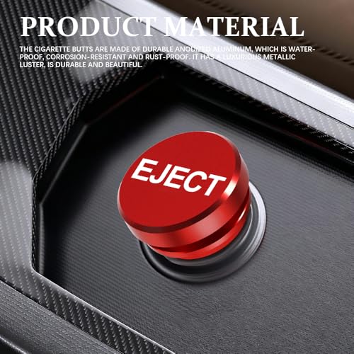 Image of Cigarette Lighter Plug Cover, Eject Button Car Cigarette Lighter, Standard 12 Volt Power Source Aluminum Dustproof Plug Universal Fits Most Vehicles