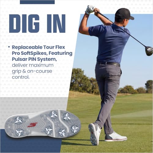 Image of Skechers Men's Prestige Slip-Ins Golf Shoe | Golf, Waterproof, Slip-ins, Arch Fit, ECO FLIGHT Cushioning, Premium Leather, Lightweight
