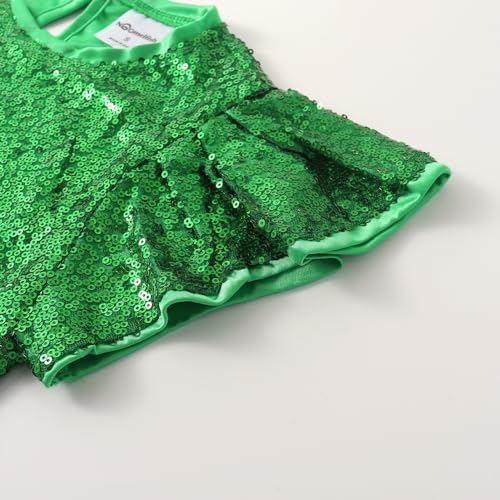 Image of Noomelfish Girls Short Sleeve Sequin Shirts Party Glitter Sparkly Tops Blouse (5-12 Years)