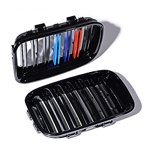 Anzios Gloss Black M-Color Painted Front Upper Hood Grille Mesh Grill Insert Compatible For Bmw E36 M3 325I 328I Coupe Sedan 92-96 #TOP7